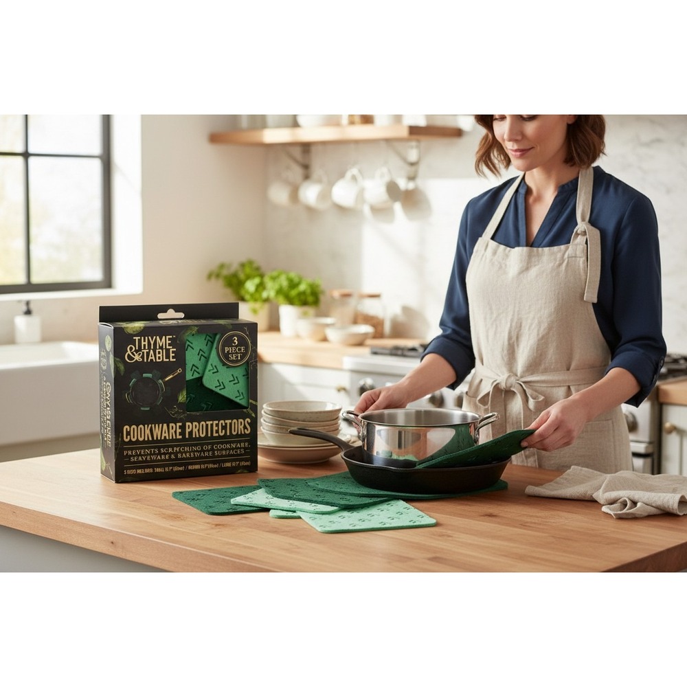 Thyme & Table Cookware Protectors Unisex OS Green Brand New 3 Piece Set